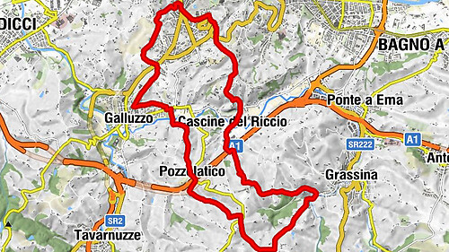 (F)[i] Imprunetana (antioraria)(Pozzolatico-Mezzomonte-Grassina-S.Gersolè-Monteripaldi)