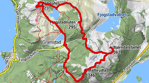 Sandnes - Mattirudla - Bjørndalsfjellet - Gramstad