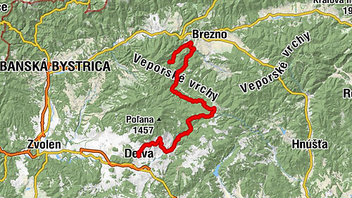 Detva - Hriňová - Tesné skaly - Osrblie