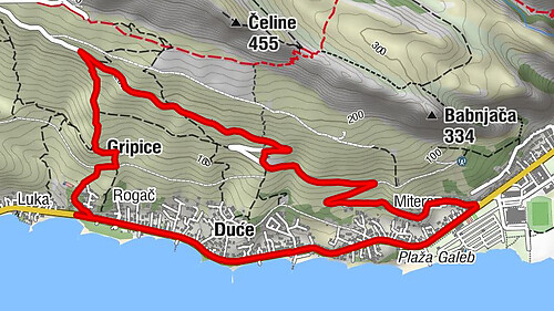 Rogač - Omiš - Gripice - Duće