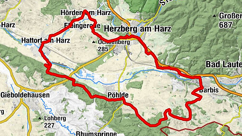 "T4" - Themen-Radrundweg - Streifzug durch die Geschichte - Rund um Herzberg am Harz