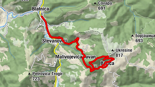 Blatnica - Stevanovići - Malivojevića ravan - Кундалес