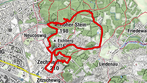 Coswig, Seerosenteich, Hoher Stein und Zechstein