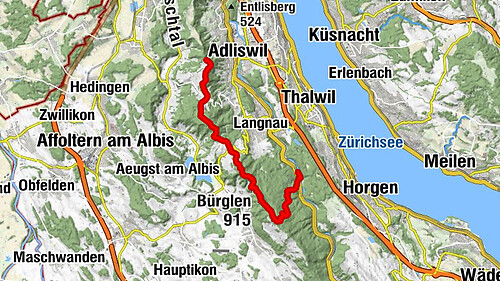 Sihlwald - Albishorn - Bürglen - Albispass - Buchenegg - Felsenegg